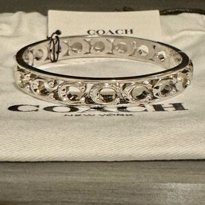 COACH Silver Openwork 'C' Bangle Bracelet